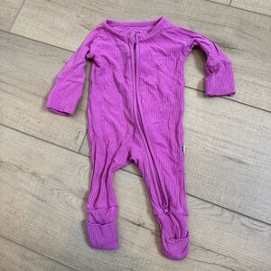 Little Sleepies Bamboo Zippy Sleeper Pink Ribbed Preemie